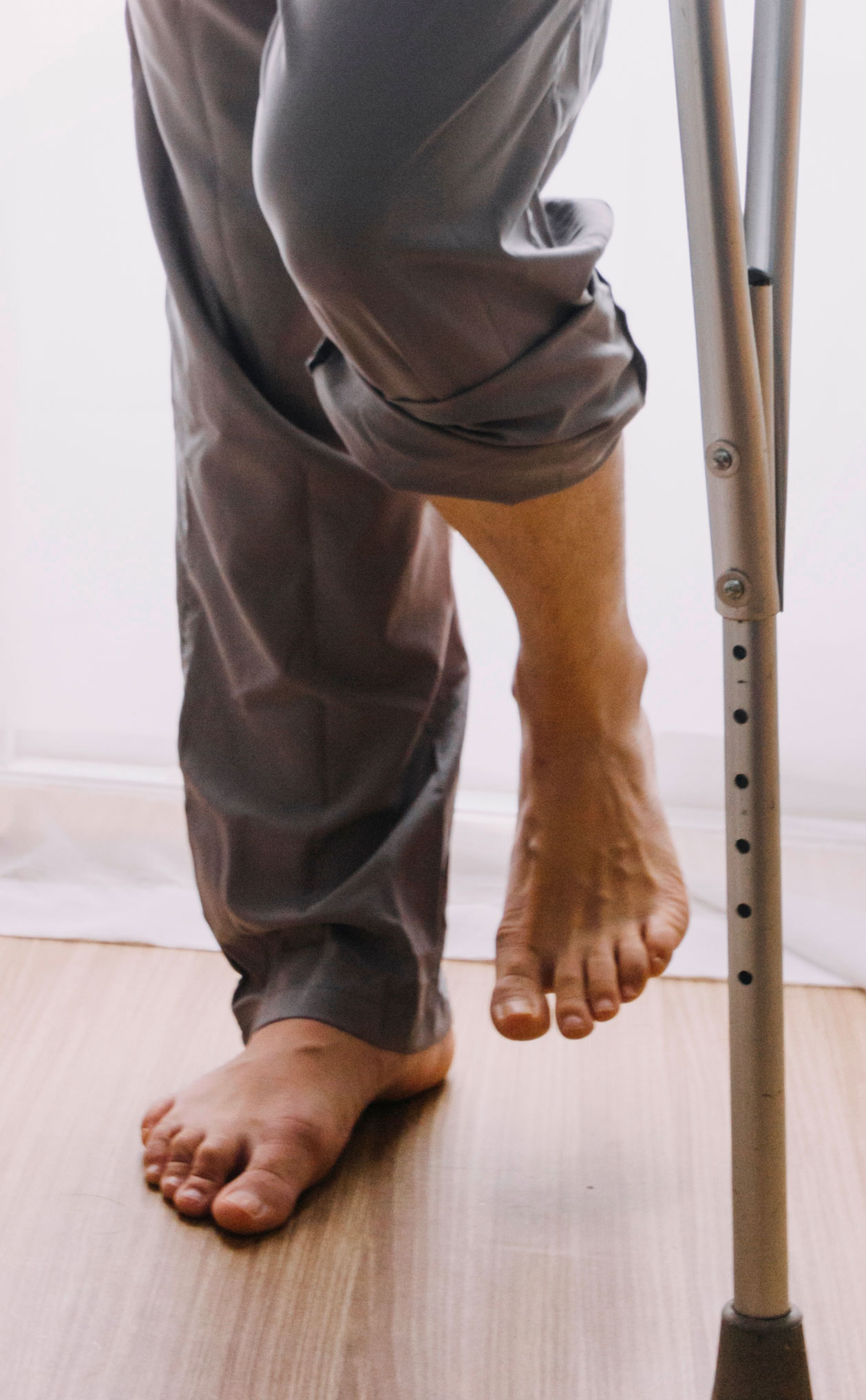 Man with an ankle fracture